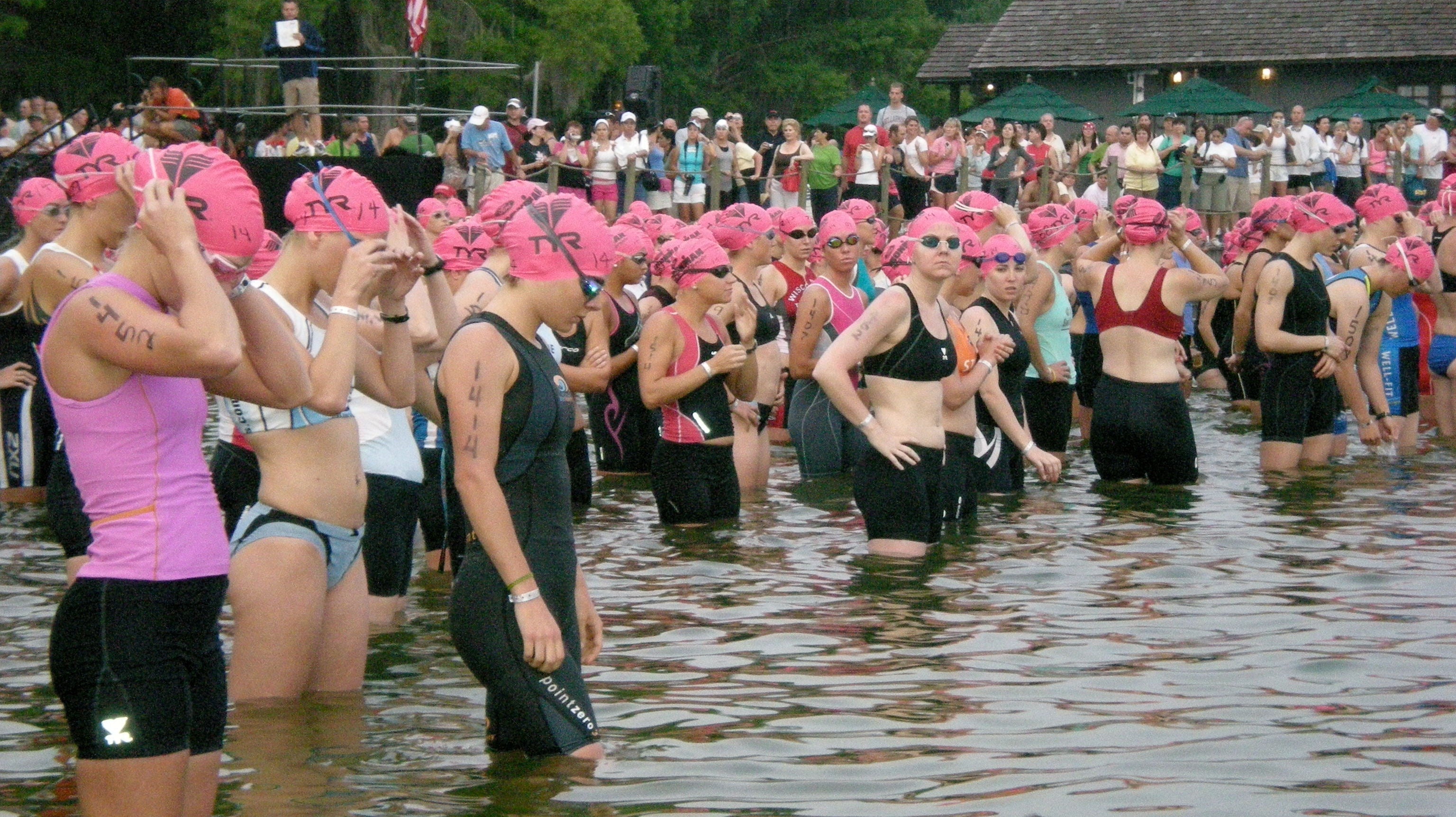 Group of swimmers before a race