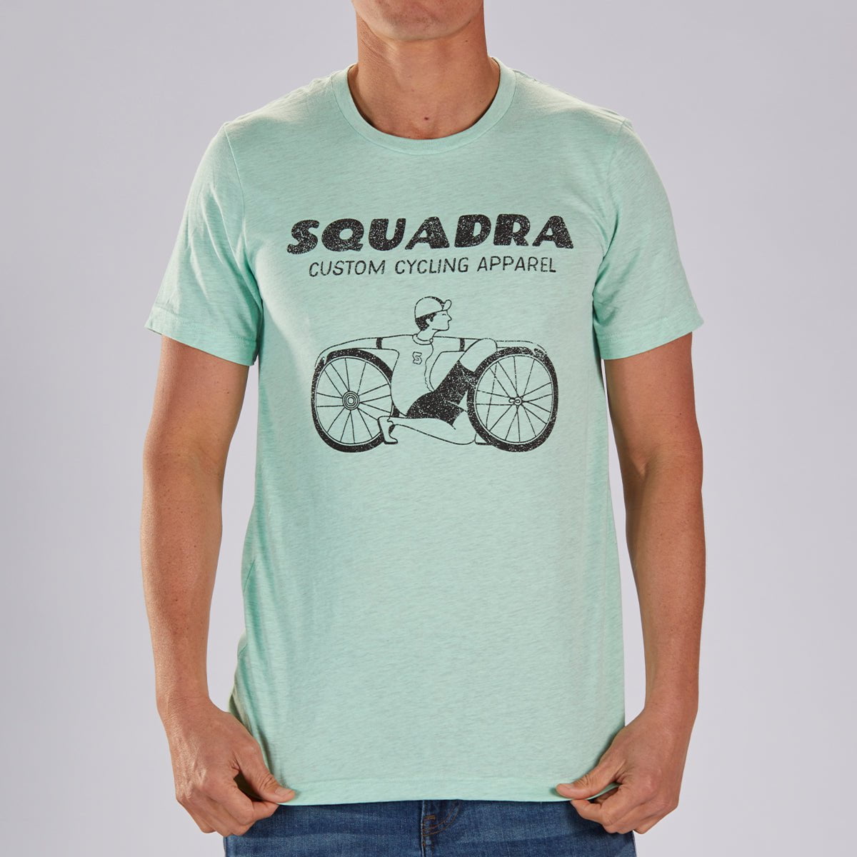 SQUADRA SQUADRA CYCLE INLINE Men's Limited Edition Cotton Tee - Mint "Squadra Dude"