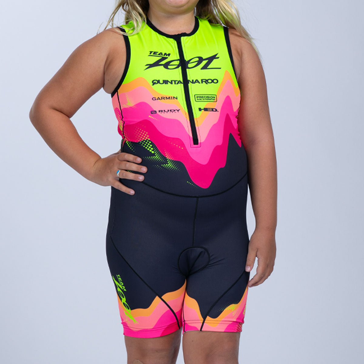 Team Zoot KIDS Youth Ltd Protégé Tri Racesuit - Pink Wave