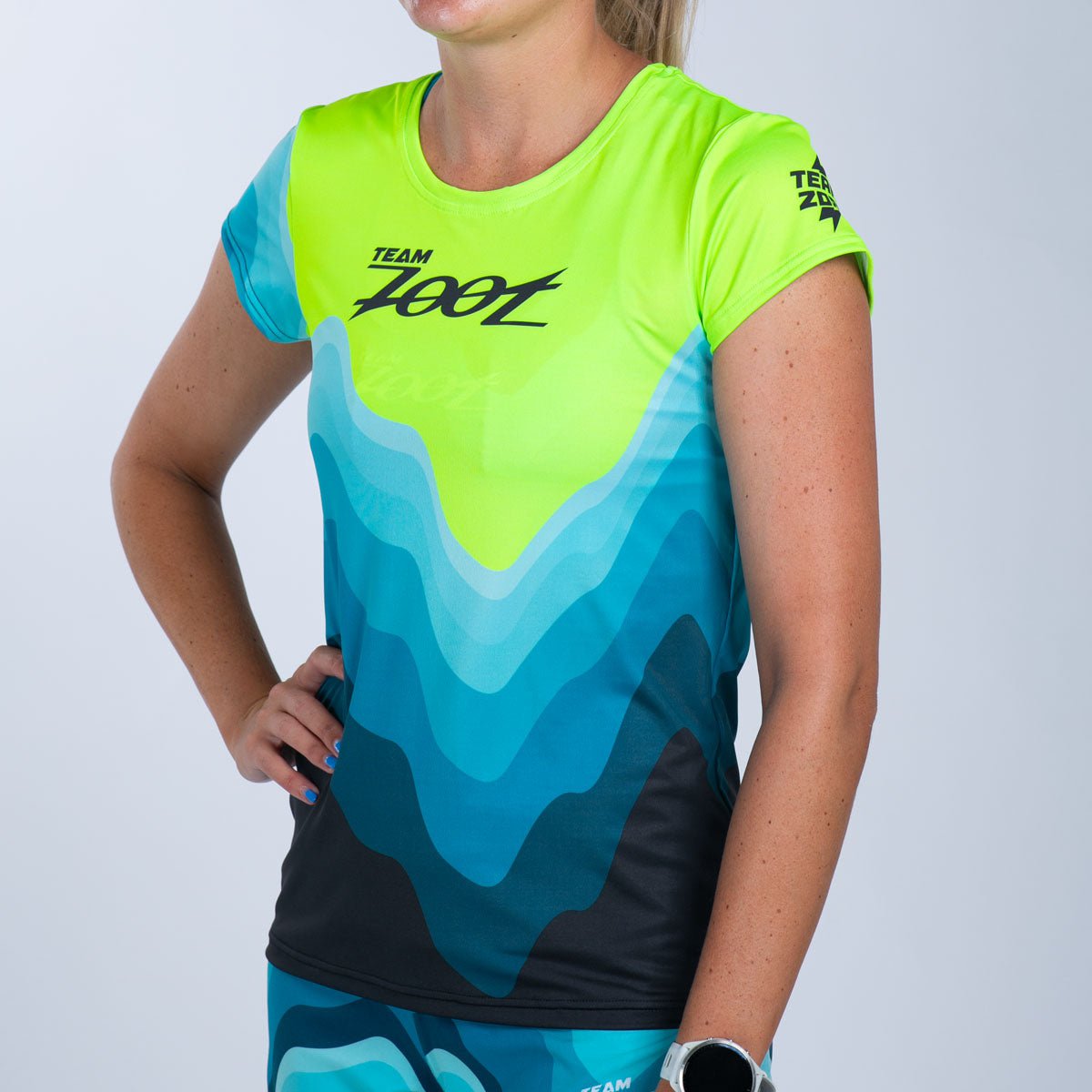 Team Zoot RUN TEE Women's Ltd Run Tee - Aqua Wave