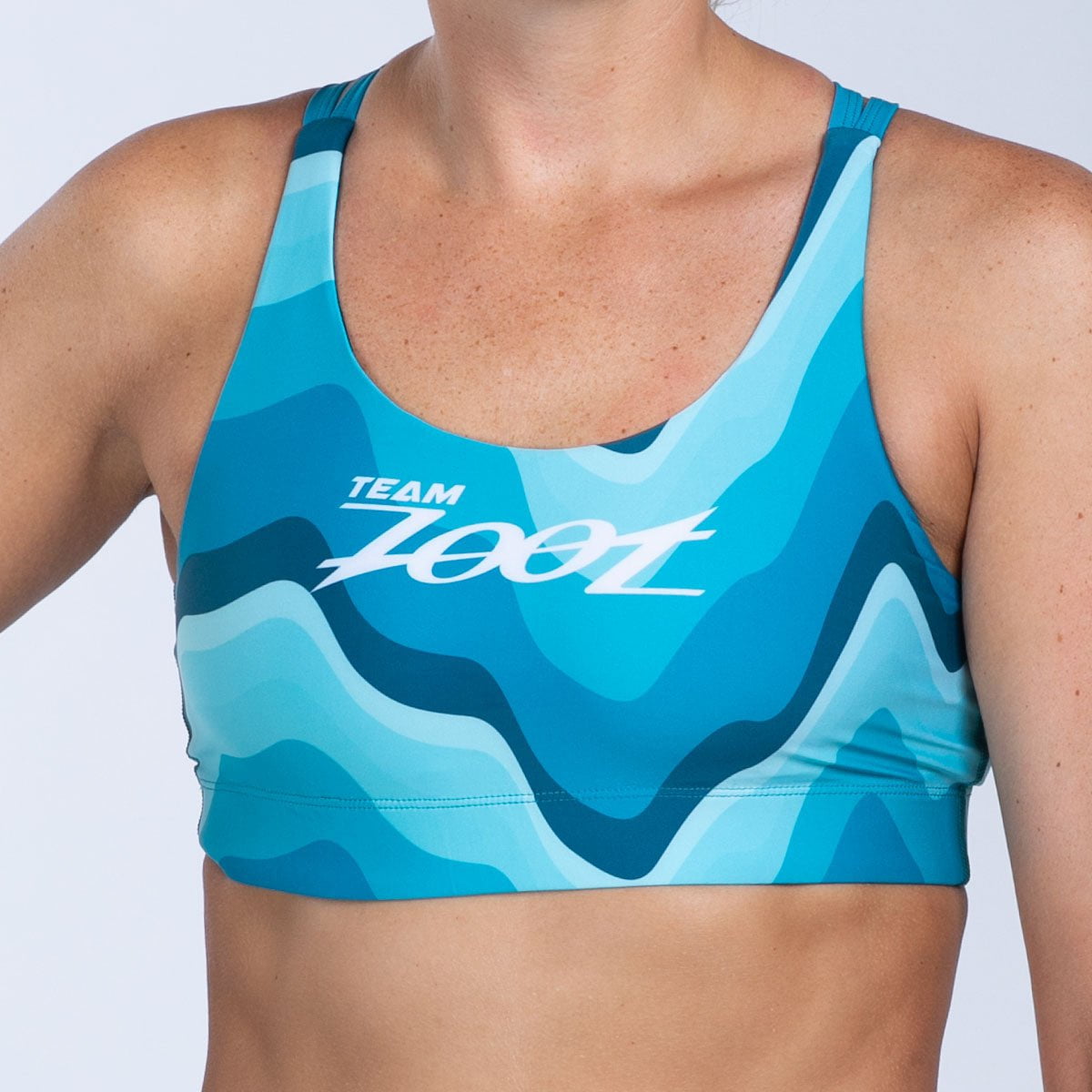 Team Zoot SWIM Women's Ltd Swim Crossback Bikini Top - Aqua Wave
