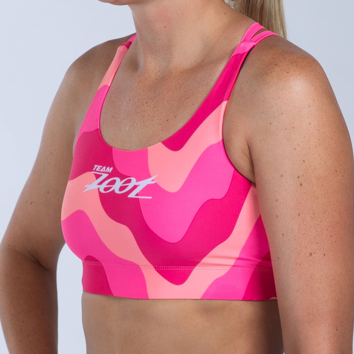 Team Zoot SWIM Women's Ltd Swim Crossback Bikini Top - Pink Wave