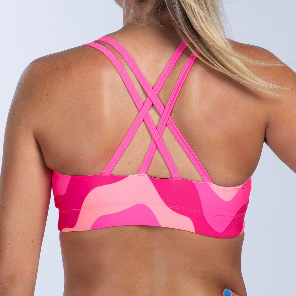 Team Zoot SWIM Women's Ltd Swim Crossback Bikini Top - Pink Wave