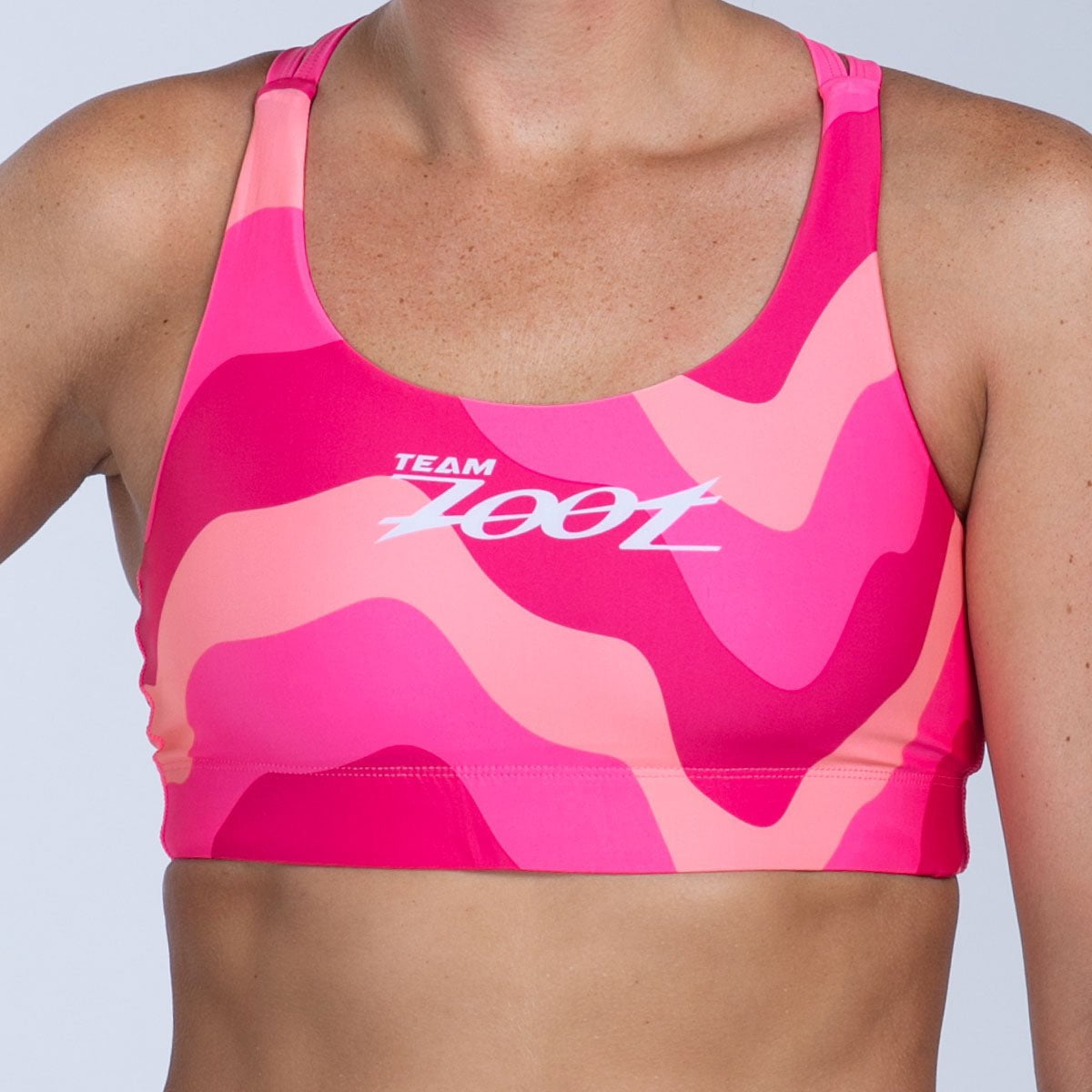 Team Zoot SWIM Women's Ltd Swim Crossback Bikini Top - Pink Wave