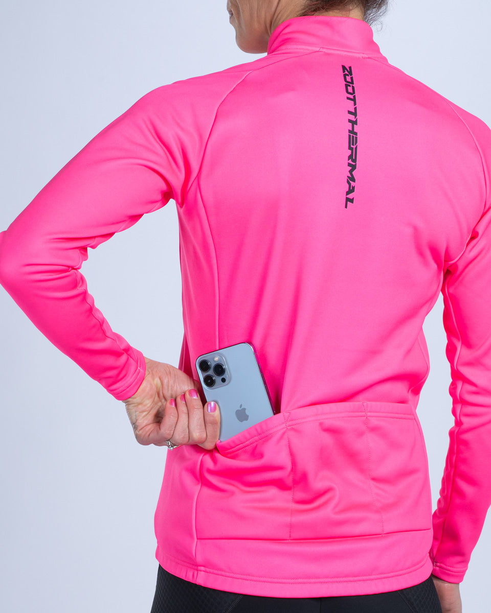 Zoot Sports CYCLE JERSEYS Women's Ltd Cycle Thermal Jersey - Hi Viz Pink