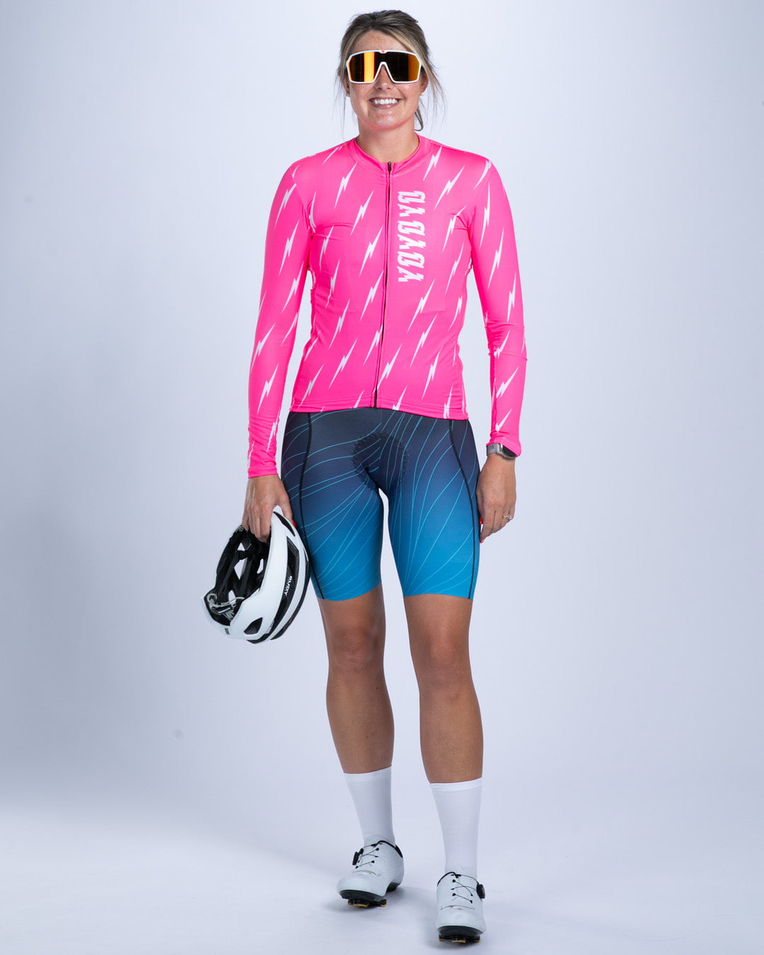 Zoot Sports CYCLE LONG SLEEVE JERSEYS Women's Ltd Cycle Sun Stop LS Jersey - Elements Bolts