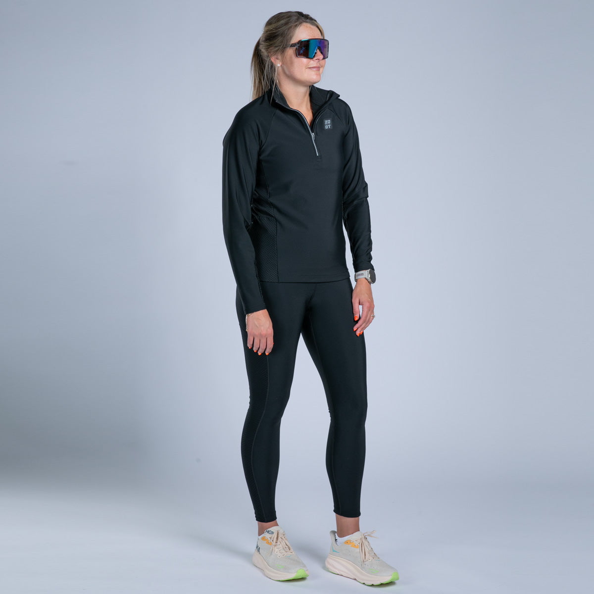 Zoot Sports CYCLE SHORTS Women's Elite Run Hallocore Thermal Half Zip - Jet Black
