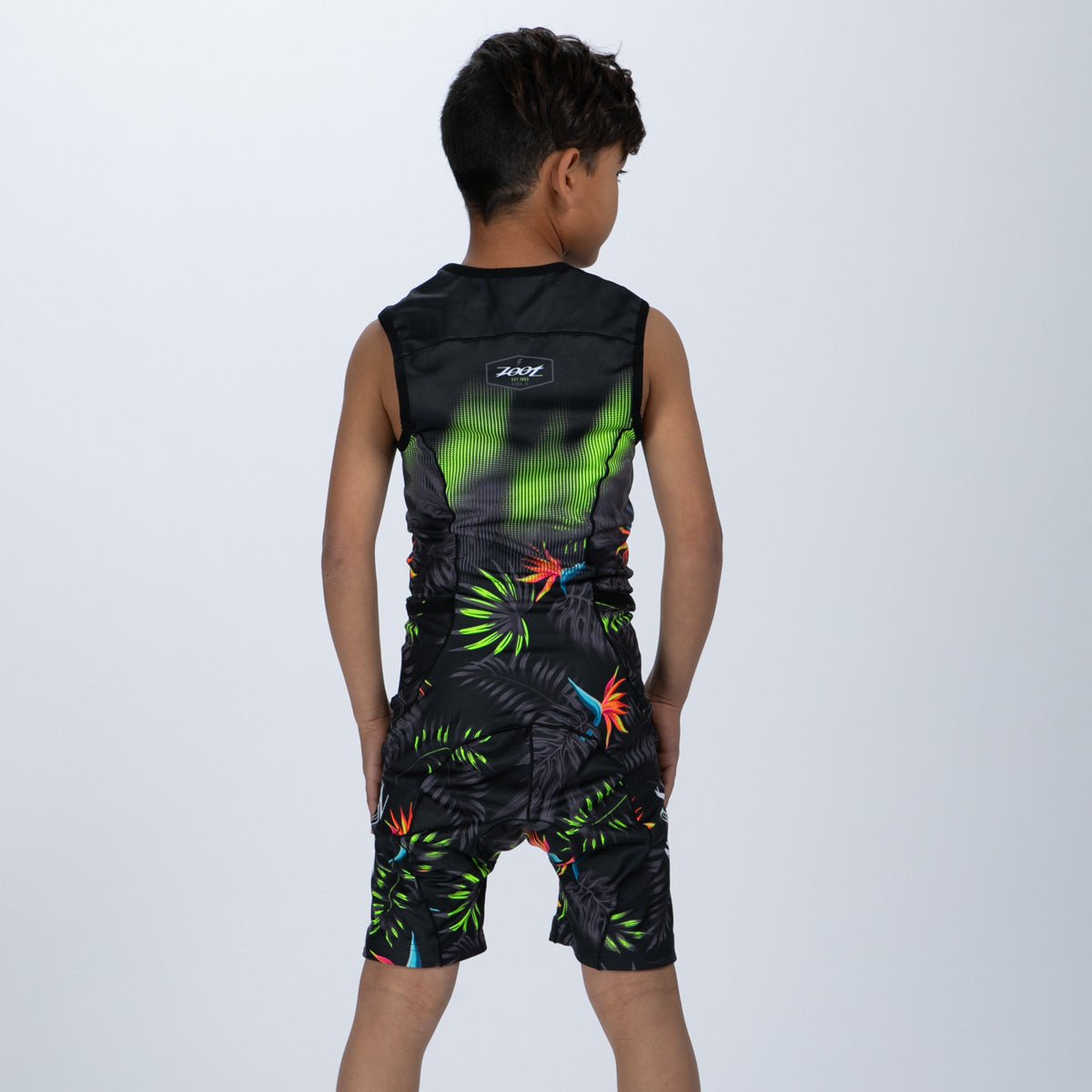 Zoot Sports KIDS Youth Ltd Tri Protégé Racesuit - Tropical Magic Green