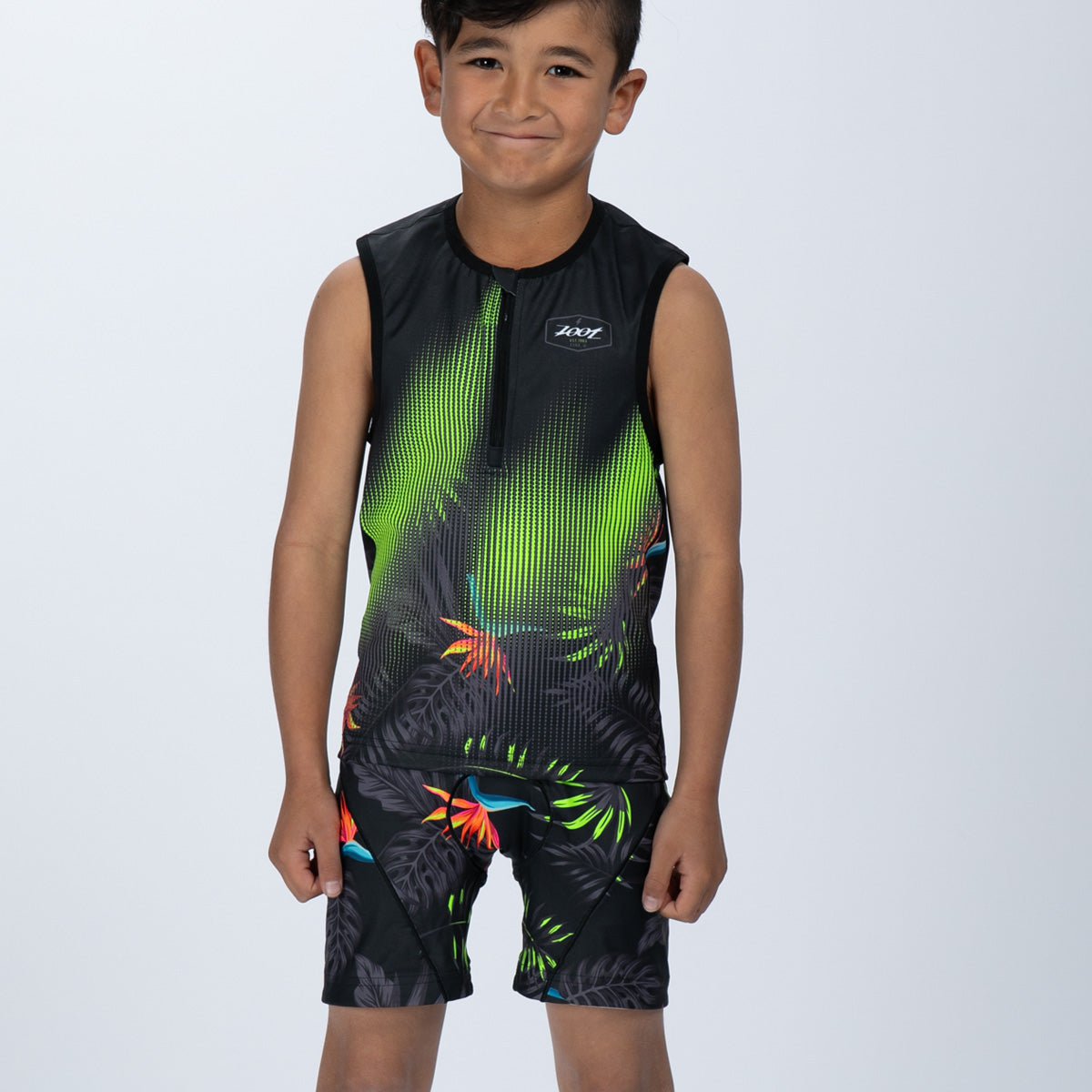 Zoot Sports KIDS Youth Ltd Tri Protégé Short - Tropical Magic Green