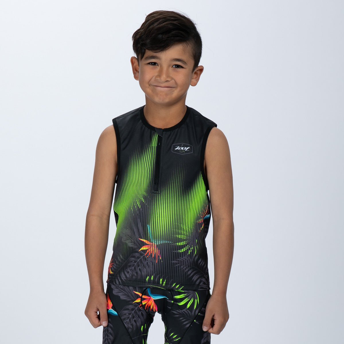 Zoot Sports KIDS Youth Ltd Tri Protégé Tank - Tropical Magic Green
