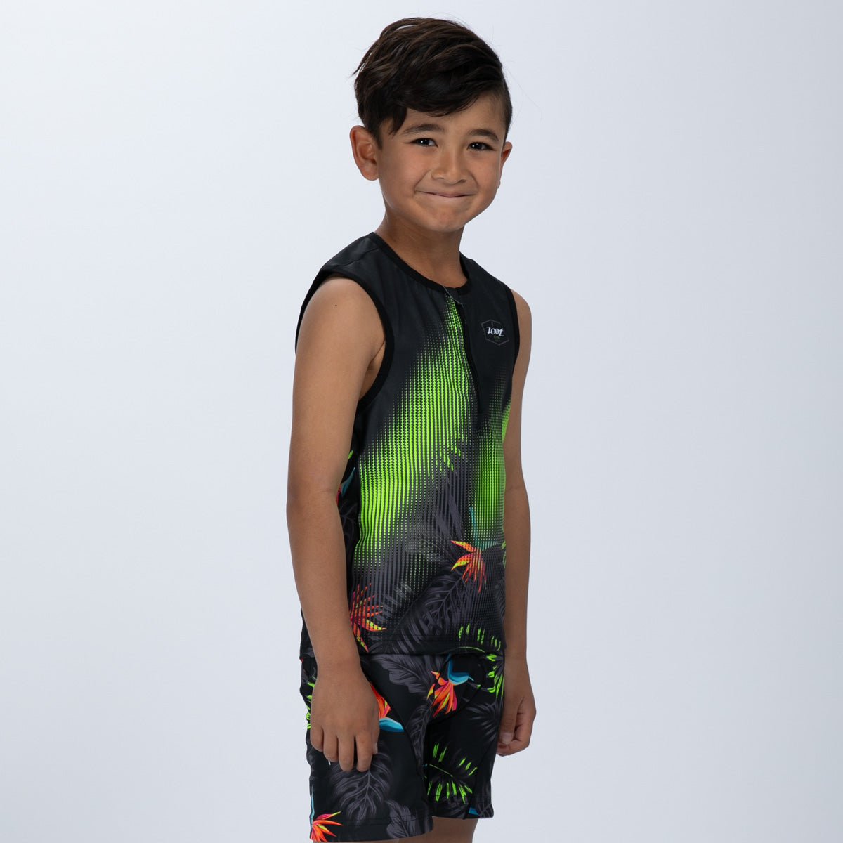 Zoot Sports KIDS Youth Ltd Tri Protégé Tank - Tropical Magic Green
