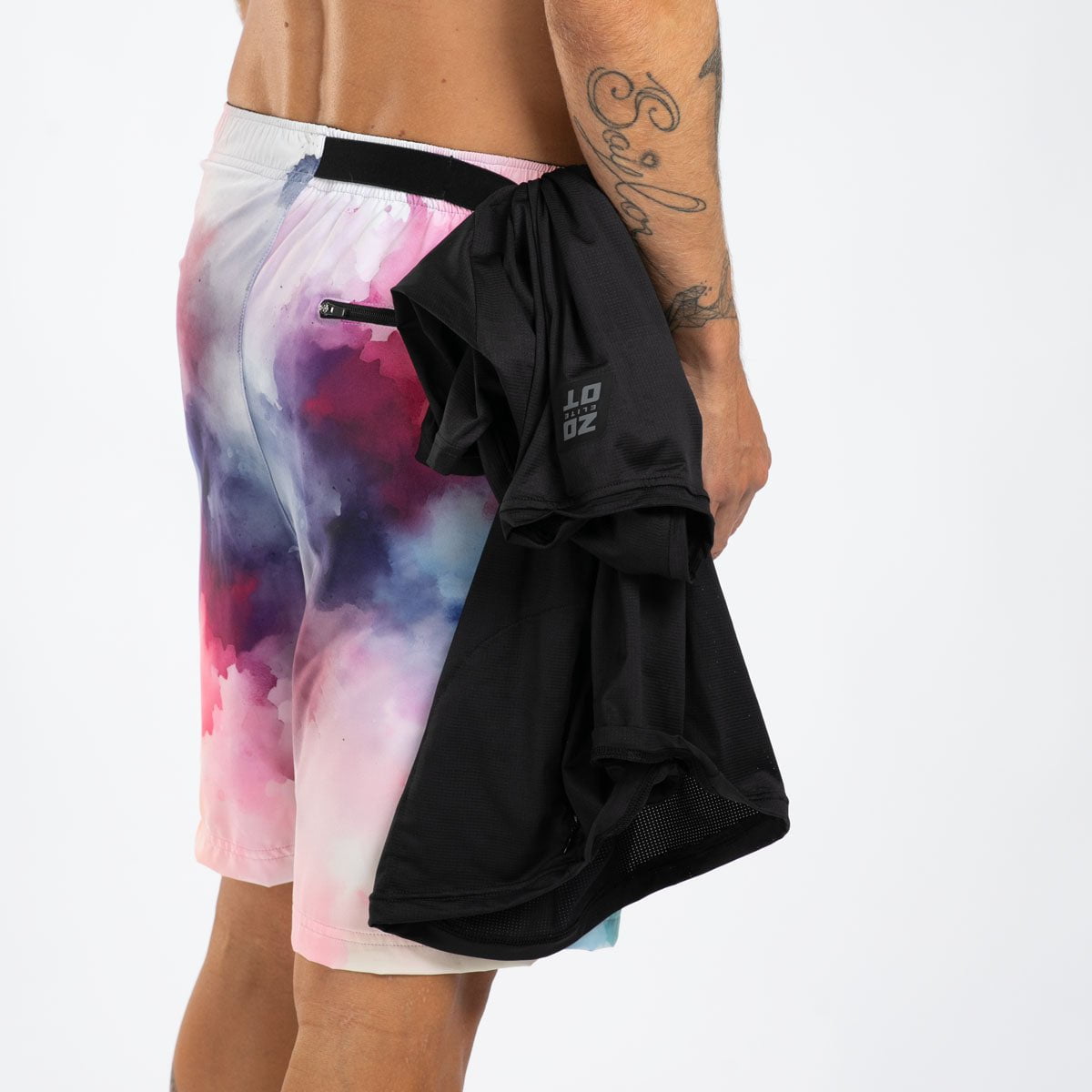 Zoot Sports RUN BOTTOMS Men's Elite Run 8" Short 2 in 1 - Chromoflow