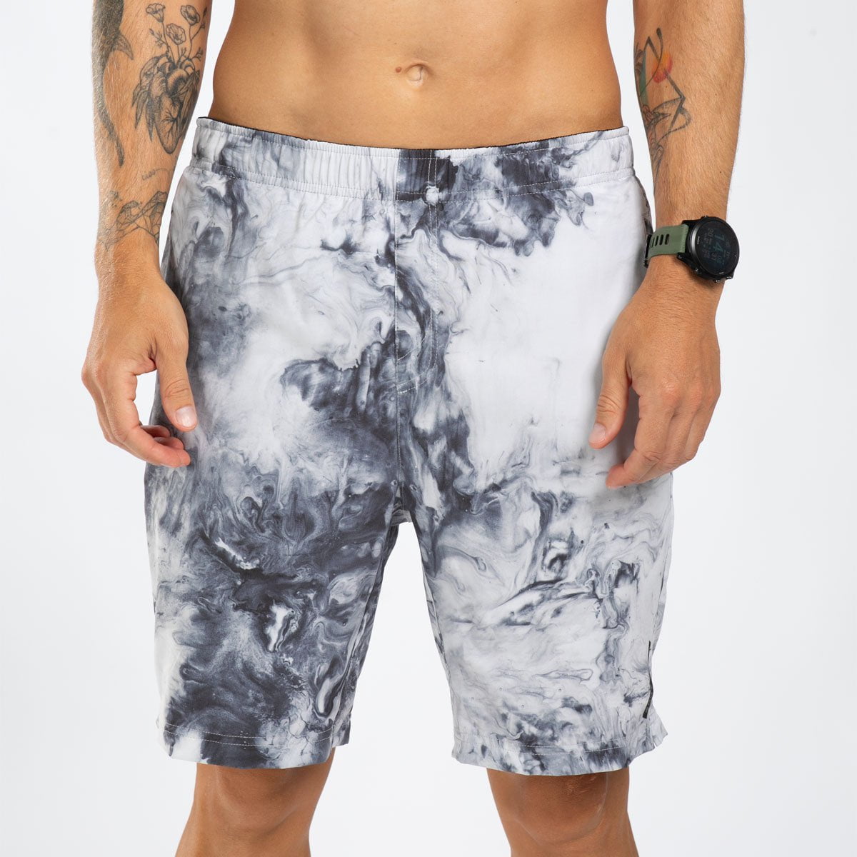 Zoot Sports RUN BOTTOMS Men's Elite Run 8" Short 2 in 1 - Vapor White