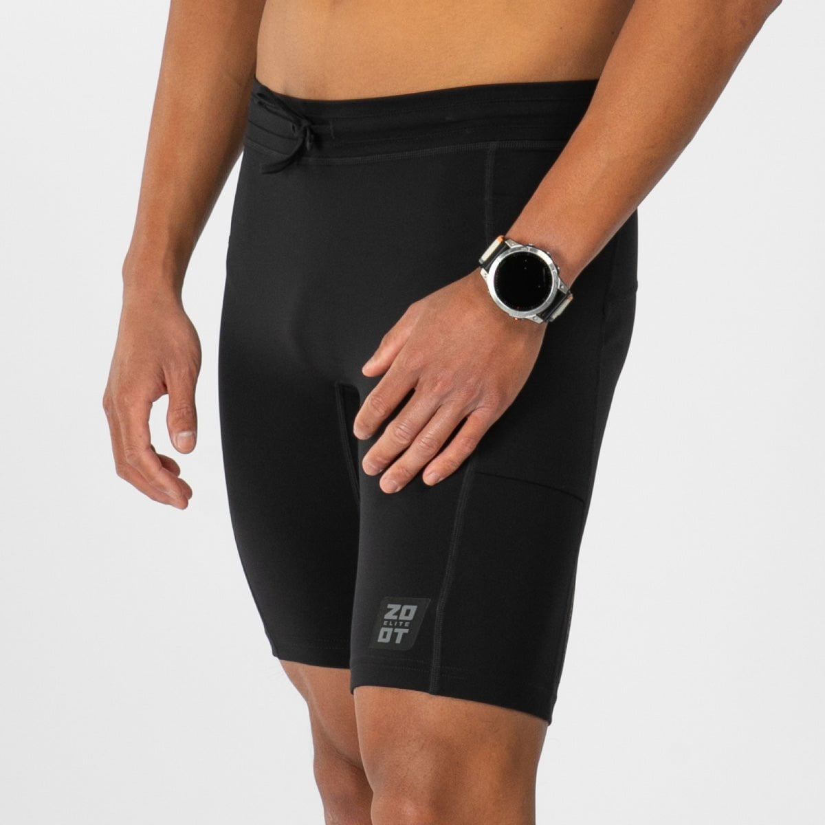 Zoot Sports RUN BOTTOMS Men's Elite Run 9" 1/2 Tight - Jet Black