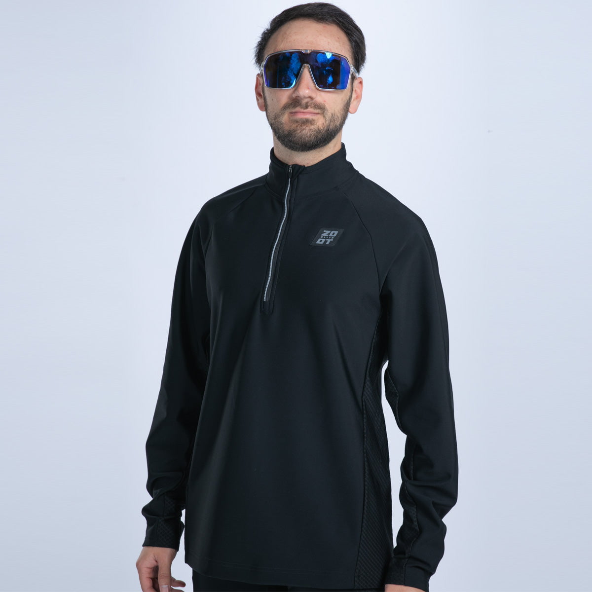 Zoot Sports RUN BOTTOMS Men's Elite Run Hallocore Thermal 1/2 Zip - Jet Black