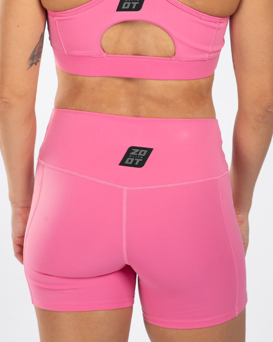 Zoot Sports RUN BOTTOMS Women's Elite Run 5" High-Rise Short - Rose