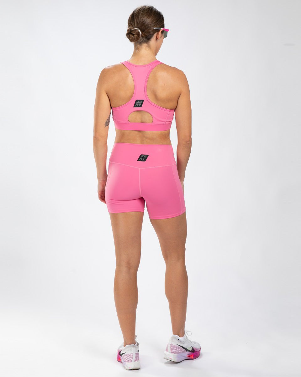 Zoot Sports RUN BOTTOMS Women's Elite Run 5" High-Rise Short - Rose