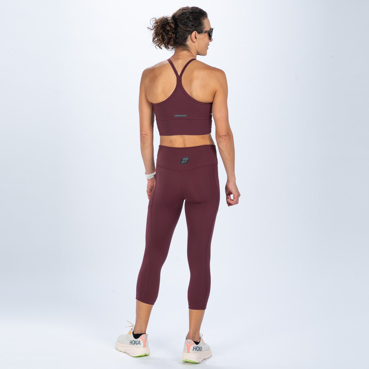 Zoot Sports RUN BOTTOMS Women's Elite Run High Rise Capri - Burgundy
