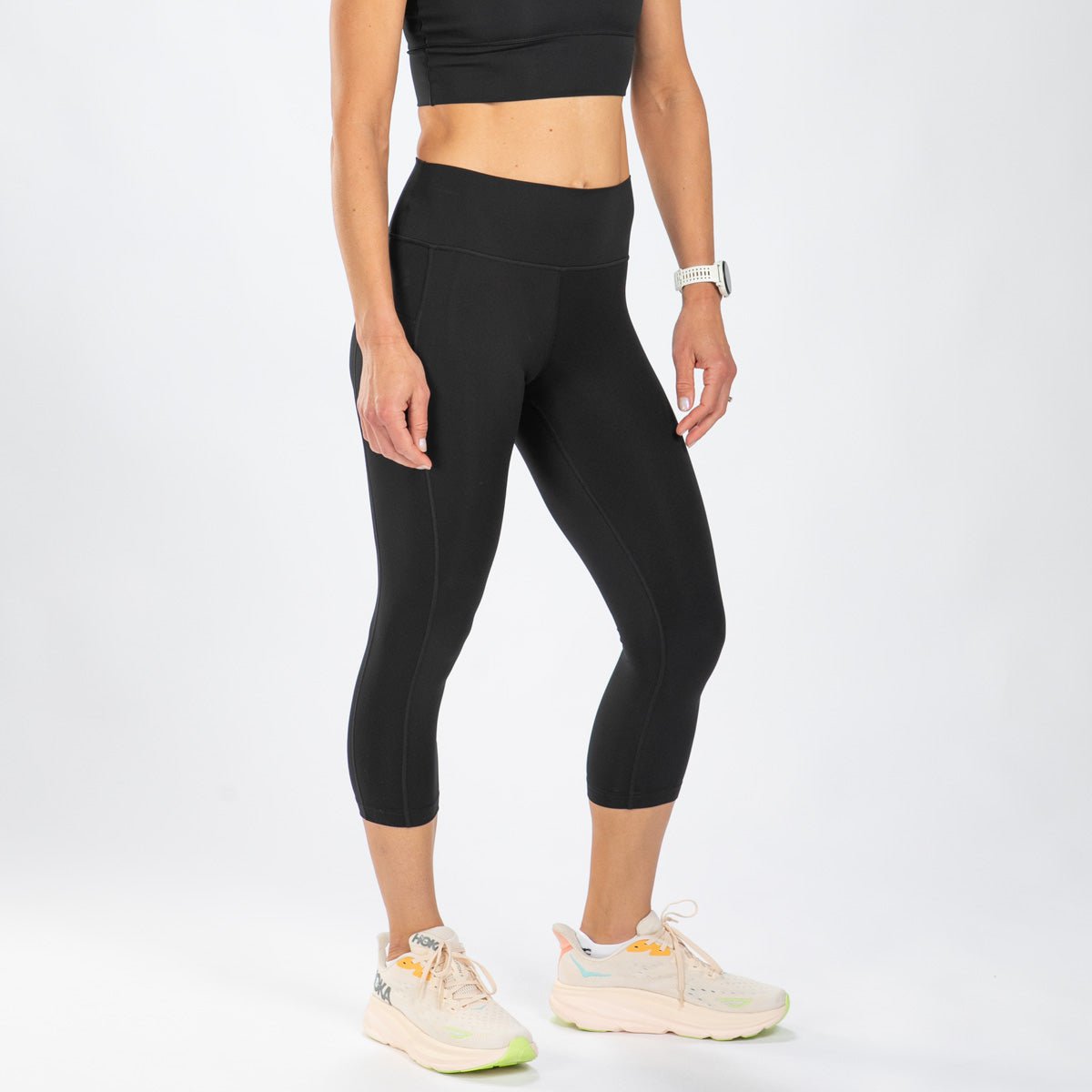Zoot Sports RUN BOTTOMS Women's Elite Run High Rise Capri - Jet Black