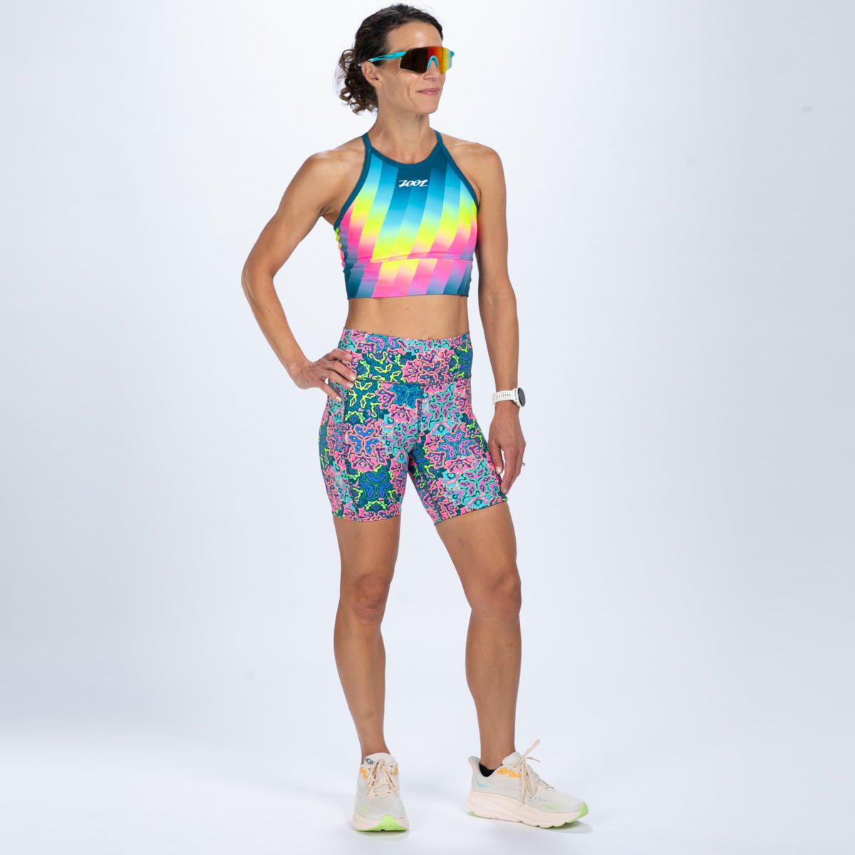 Zoot Sports RUN BOTTOMS Women's Ltd Run 6" Pulse High-Rise Short - Costa Del Sol