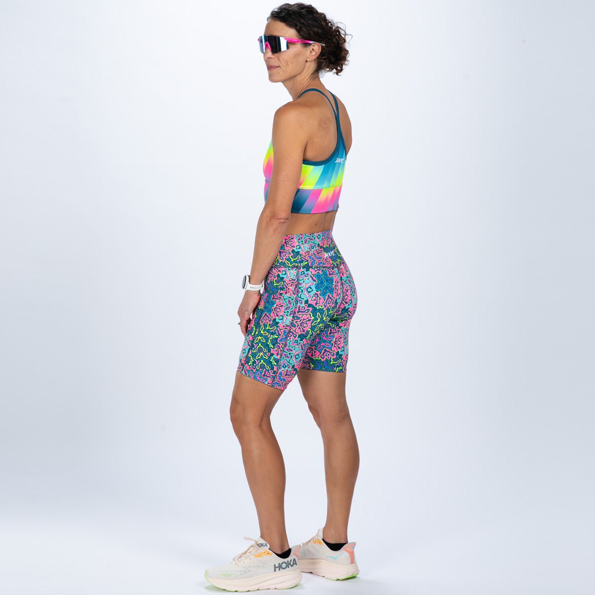 Zoot Sports RUN BOTTOMS Women's Ltd Run 8" Pulse High-Rise Short - Costa Del Sol