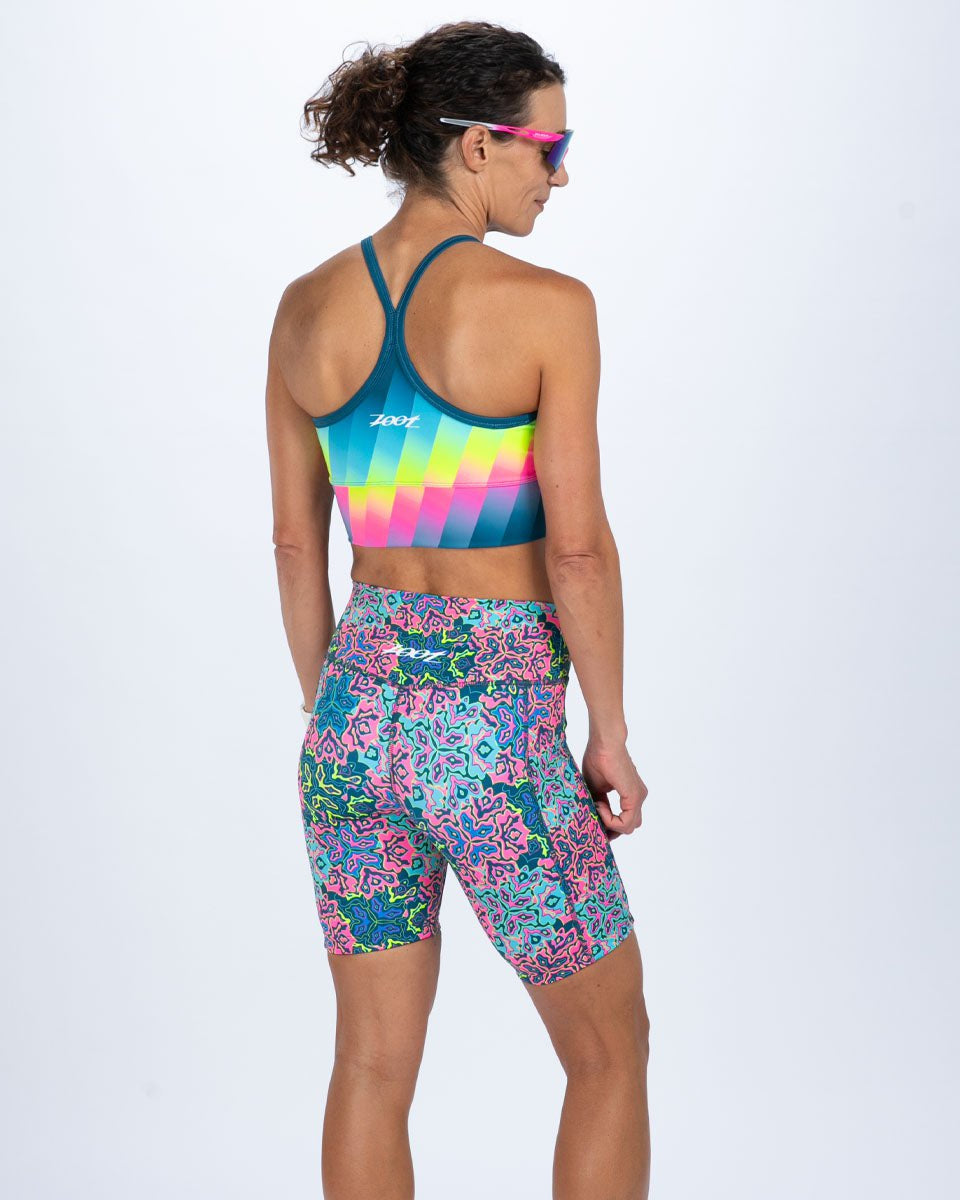 Zoot Sports RUN BOTTOMS Women's Ltd Run 8" Pulse High-Rise Short - Costa Del Sol
