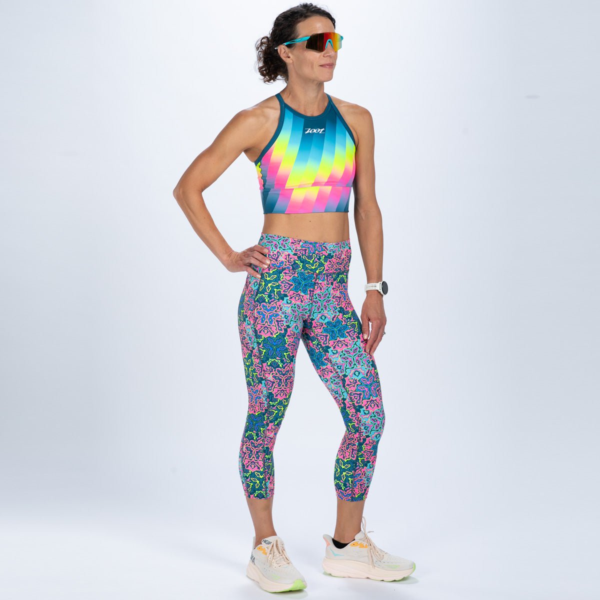 Zoot Sports RUN BOTTOMS Women's Ltd Run High Rise Capri - Costa Del Sol