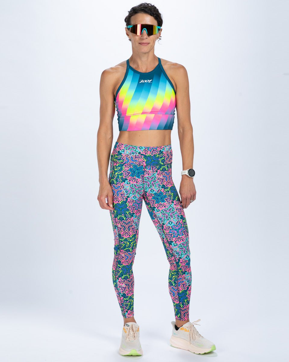 Zoot Sports RUN BOTTOMS Women's Ltd Run High Rise Tight - Costa Del Sol