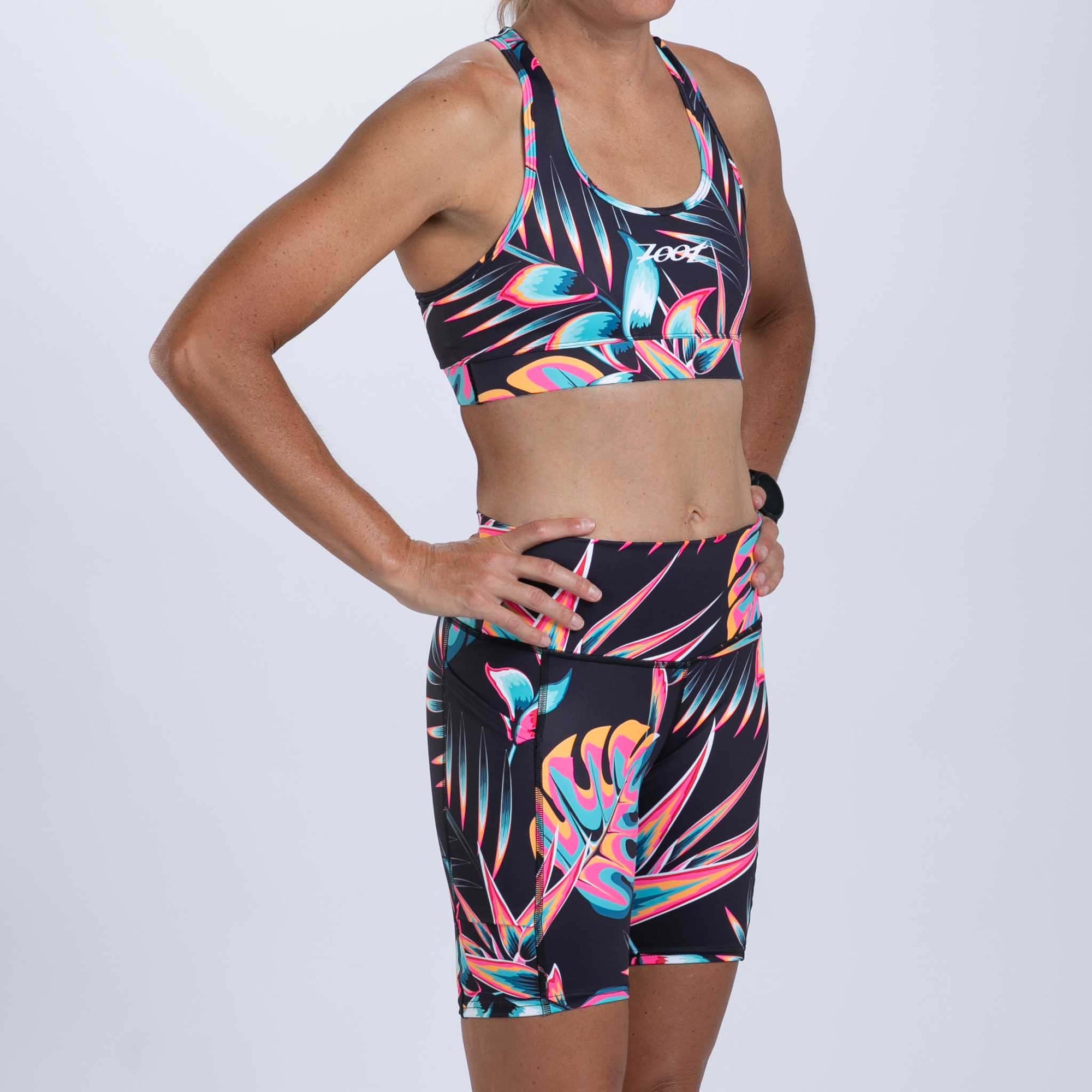 Zoot Sports RUN BOTTOMS Women's Ltd Run Pulse Long Short - Koa Tropical