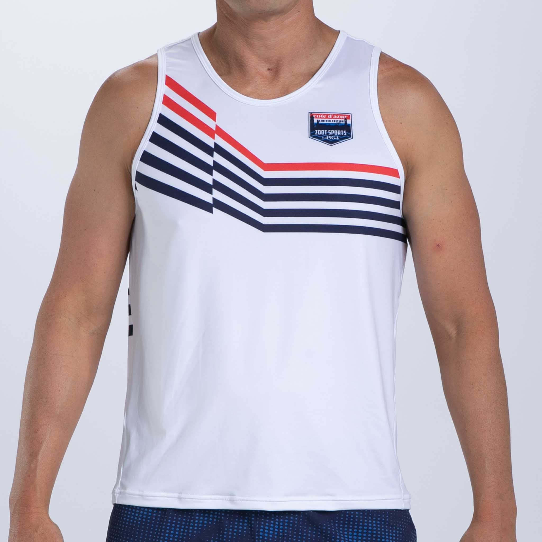 Zoot Sports RUN SINGLET Men's Ltd Run Singlet - Cote d'Azur Stripes