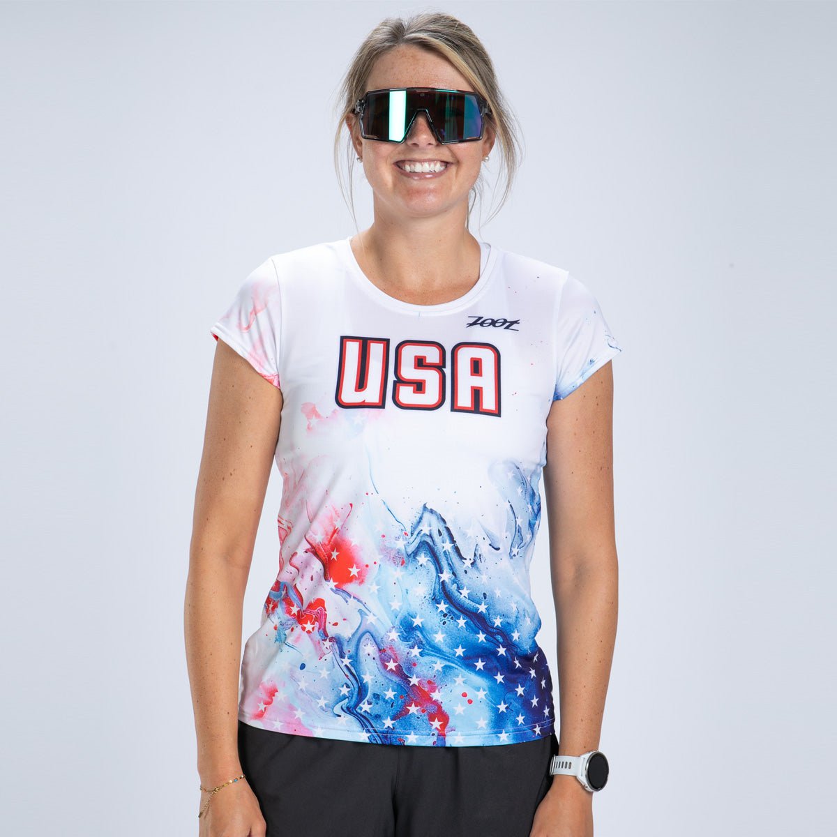 Zoot Sports RUN TEE Women's Ltd Run Tee - USA Magic