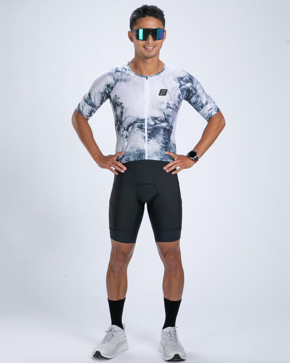 Zoot Sports TRI RACESUITS Men's Elite Tri Aero Fz Racesuit - Vapor White