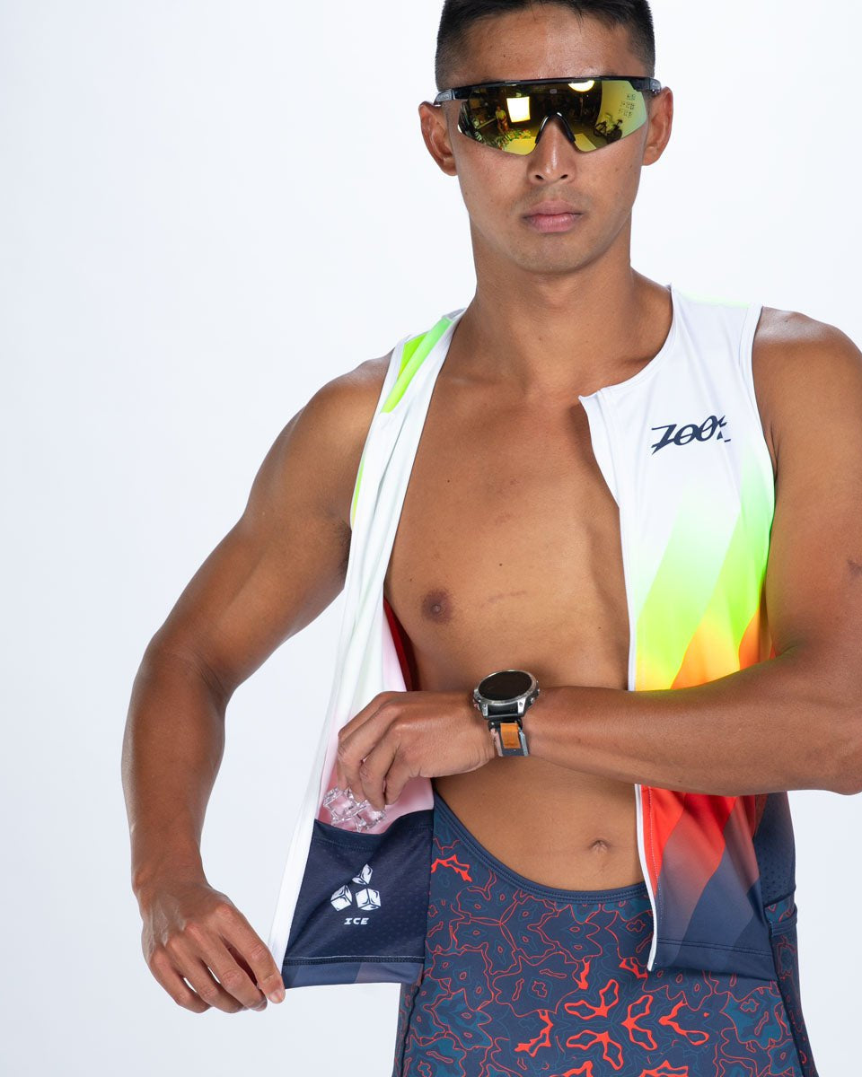Zoot Sports TRI RACESUITS Men's Ltd Tri Aero Slvs Fz Racesuit - Costa Del Sol
