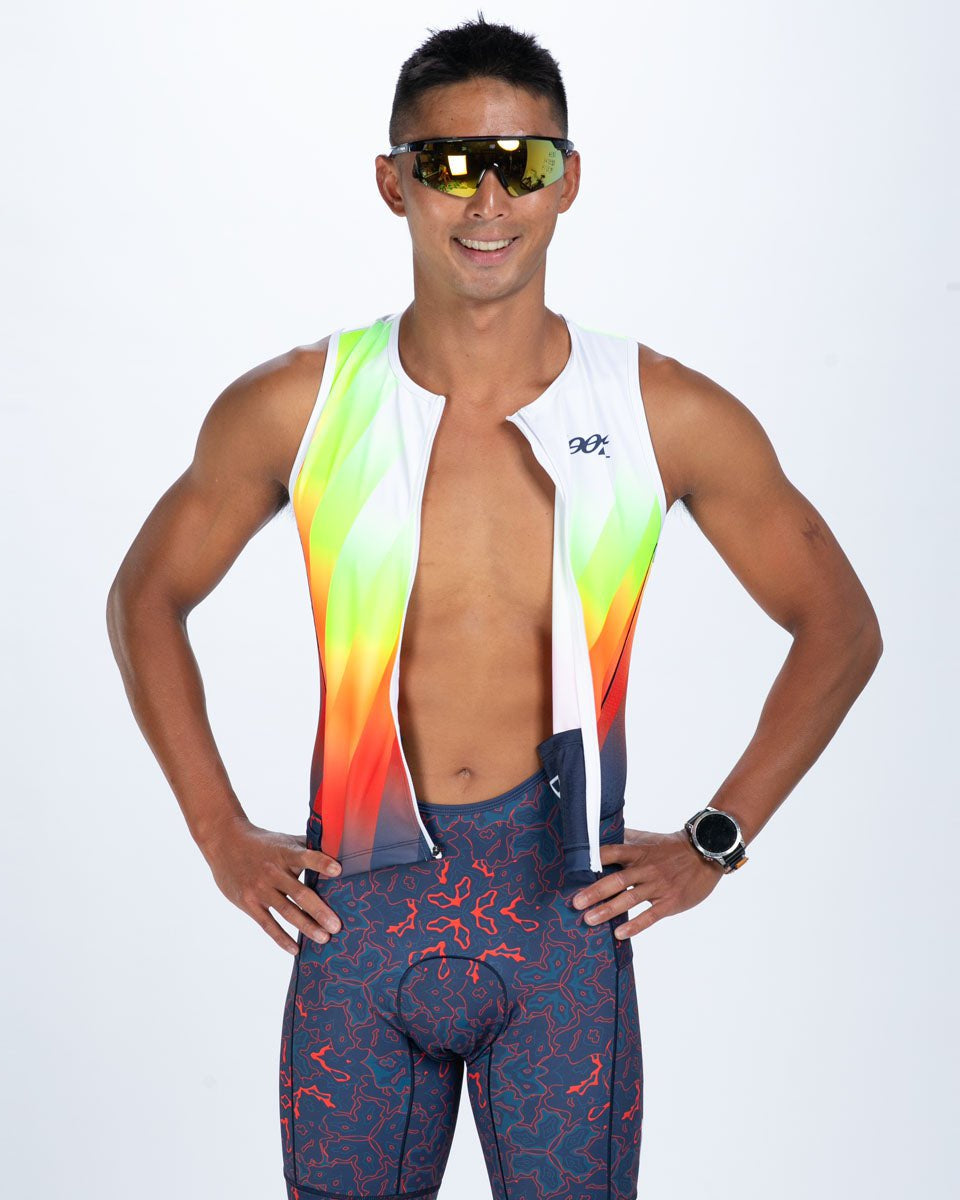 Zoot Sports TRI RACESUITS Men's Ltd Tri Aero Slvs Fz Racesuit - Costa Del Sol