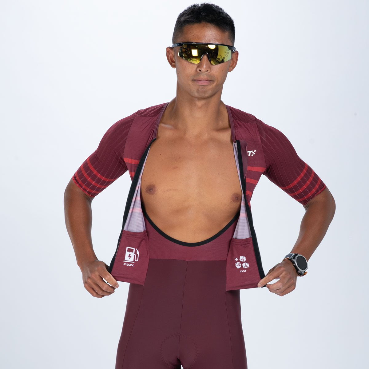 Zoot Sports TRI RACESUITS Men's Ultra P1x Tri Racesuit - Burgundy