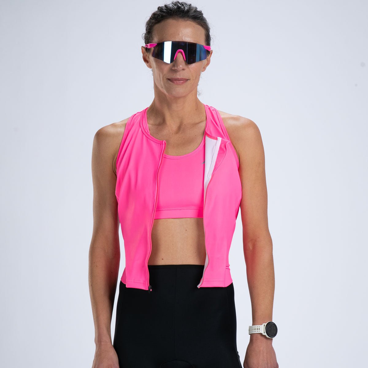 Zoot Sports TRI RACESUITS Women's Core Tri Slvs Fz Racesuit - Bright Pink