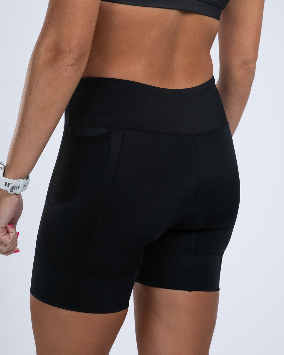 Zoot Sports TRI SHORTS 6" INSEAM Women's Core Tri 6" Fleece Chamois Short - Jet Black
