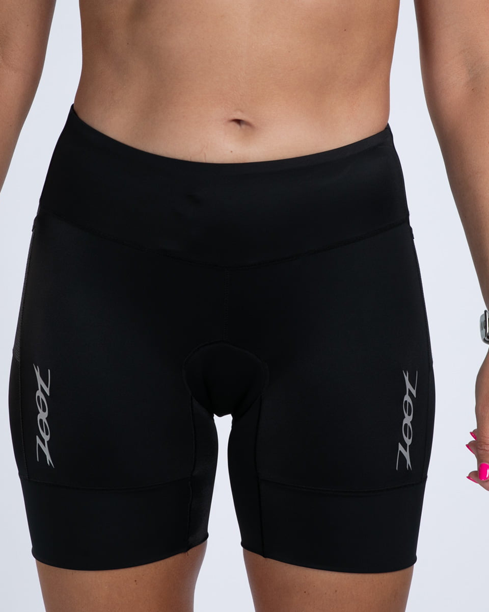 Zoot Sports TRI SHORTS 6" INSEAM Women's Core Tri 6" Fleece Chamois Short - Jet Black