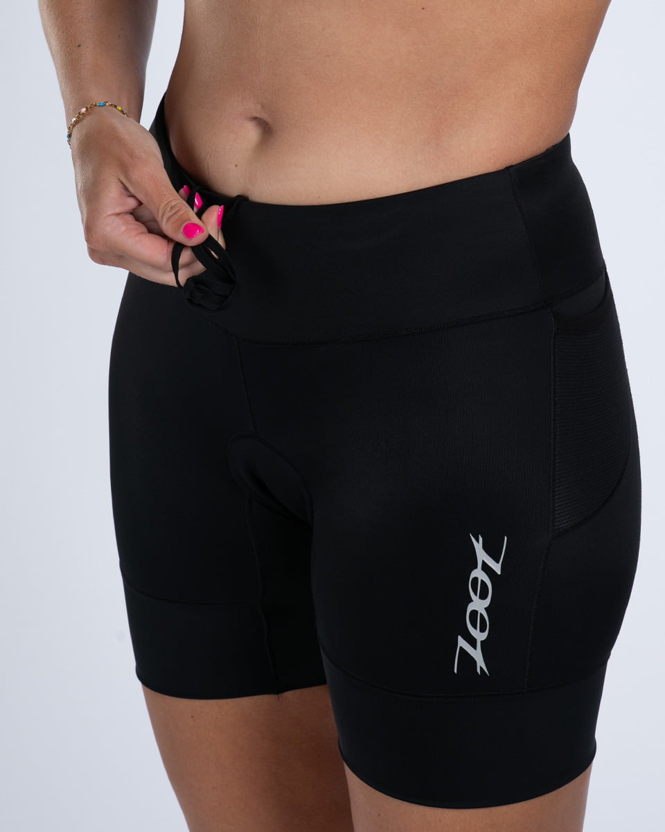 Zoot Sports TRI SHORTS 6" INSEAM Women's Core Tri 6" Fleece Chamois Short - Jet Black