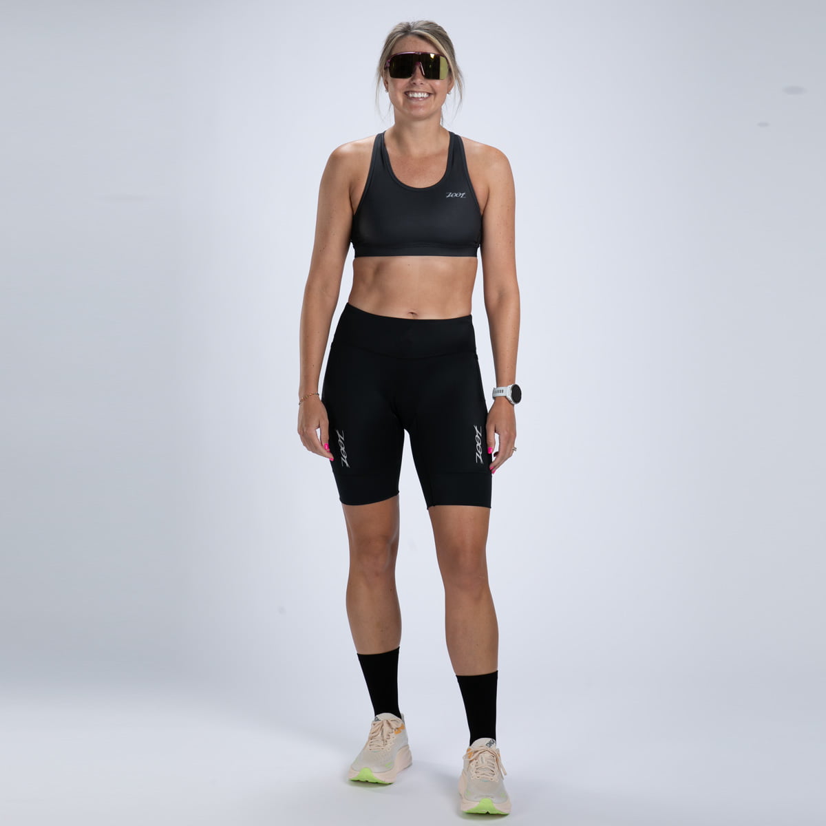 Zoot Sports TRI SHORTS 8" INSEAM Women's Core Tri 8" Fleece Chamois Short - Jet Black