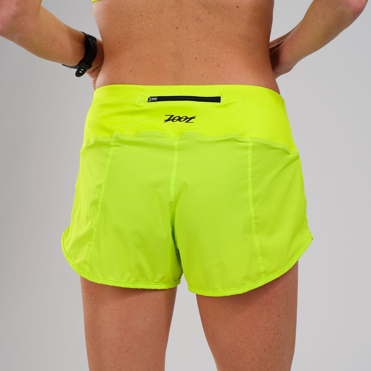 Zoot Sports RUN BOTTOMS Women's LTD Run 3" Short - Neon Yellow