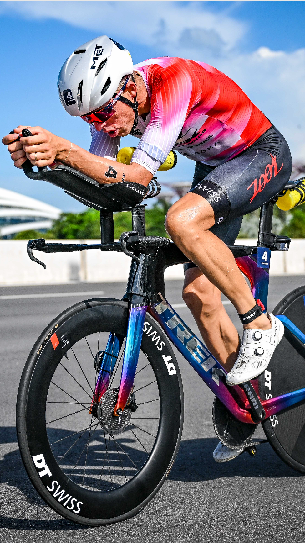 Pro triathlete on bike