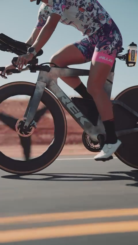 Cyclistr in Colorful Triathlon Gear