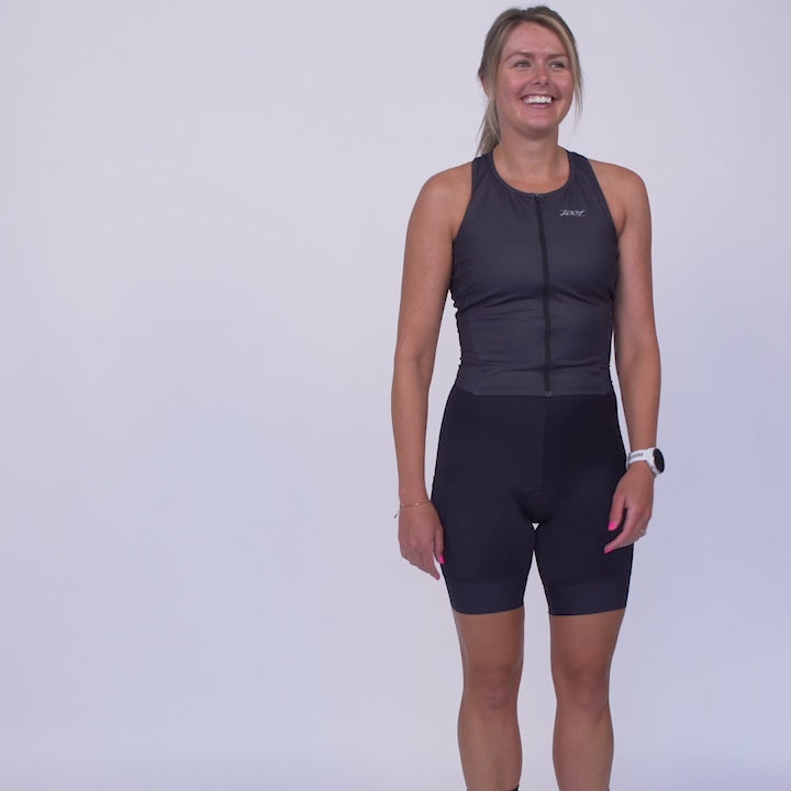 Women's Core Tri Sleeveless FZ Racesuit - Jet Black – Zoot Sports