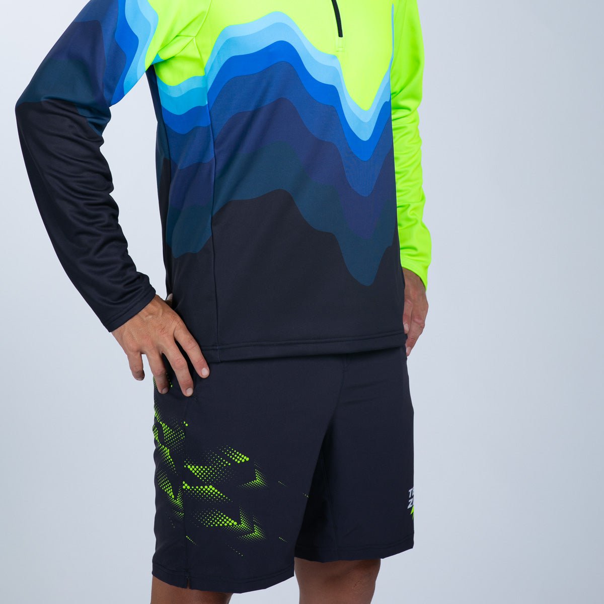 Team Zoot RUN BOTTOMS Men's Ltd Run 8" 2 in 1 Short - Neon Sparkle