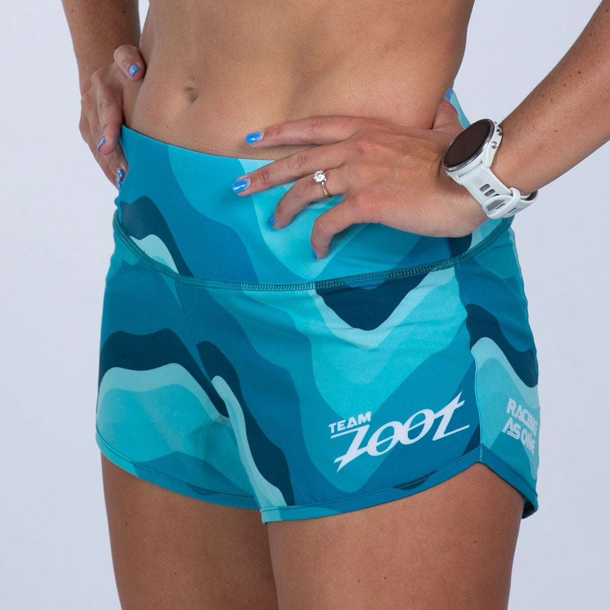 Team Zoot RUN BOTTOMS Women's Ltd Run 3" Short - Aqua Wave