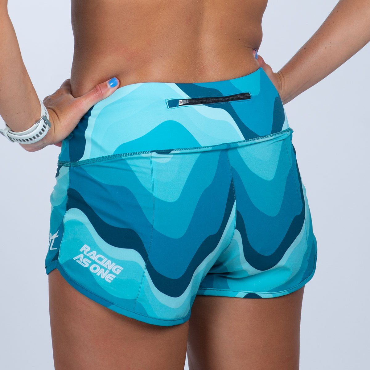 Team Zoot RUN BOTTOMS Women's Ltd Run 3" Short - Aqua Wave