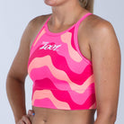 Team Zoot RUN CROP Women's Ltd Run Crop - Pink Wave