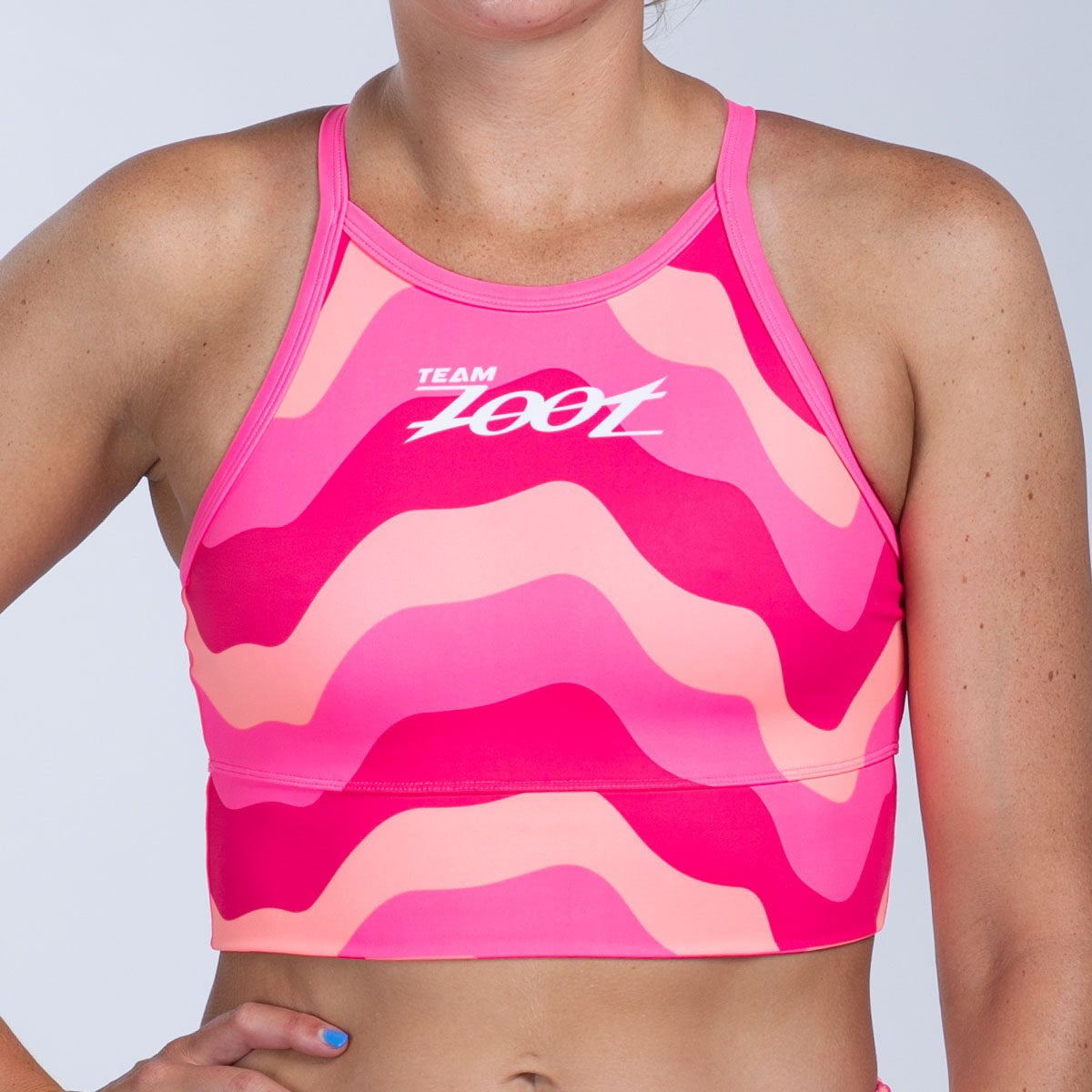 Team Zoot RUN CROP Women's Ltd Run Crop - Pink Wave