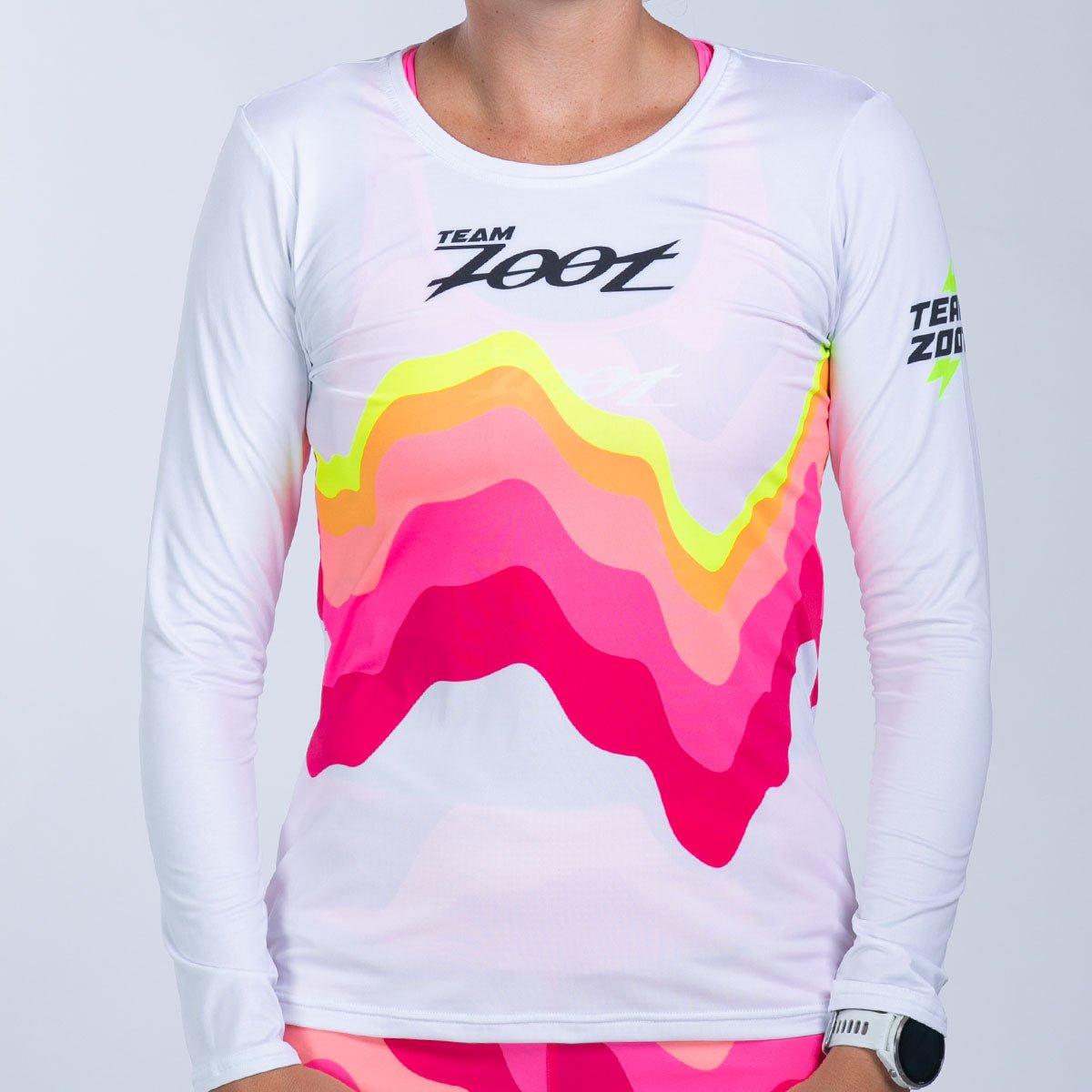 Team Zoot RUN TEE Women's Ltd Run Ls Tee - Pink Wave